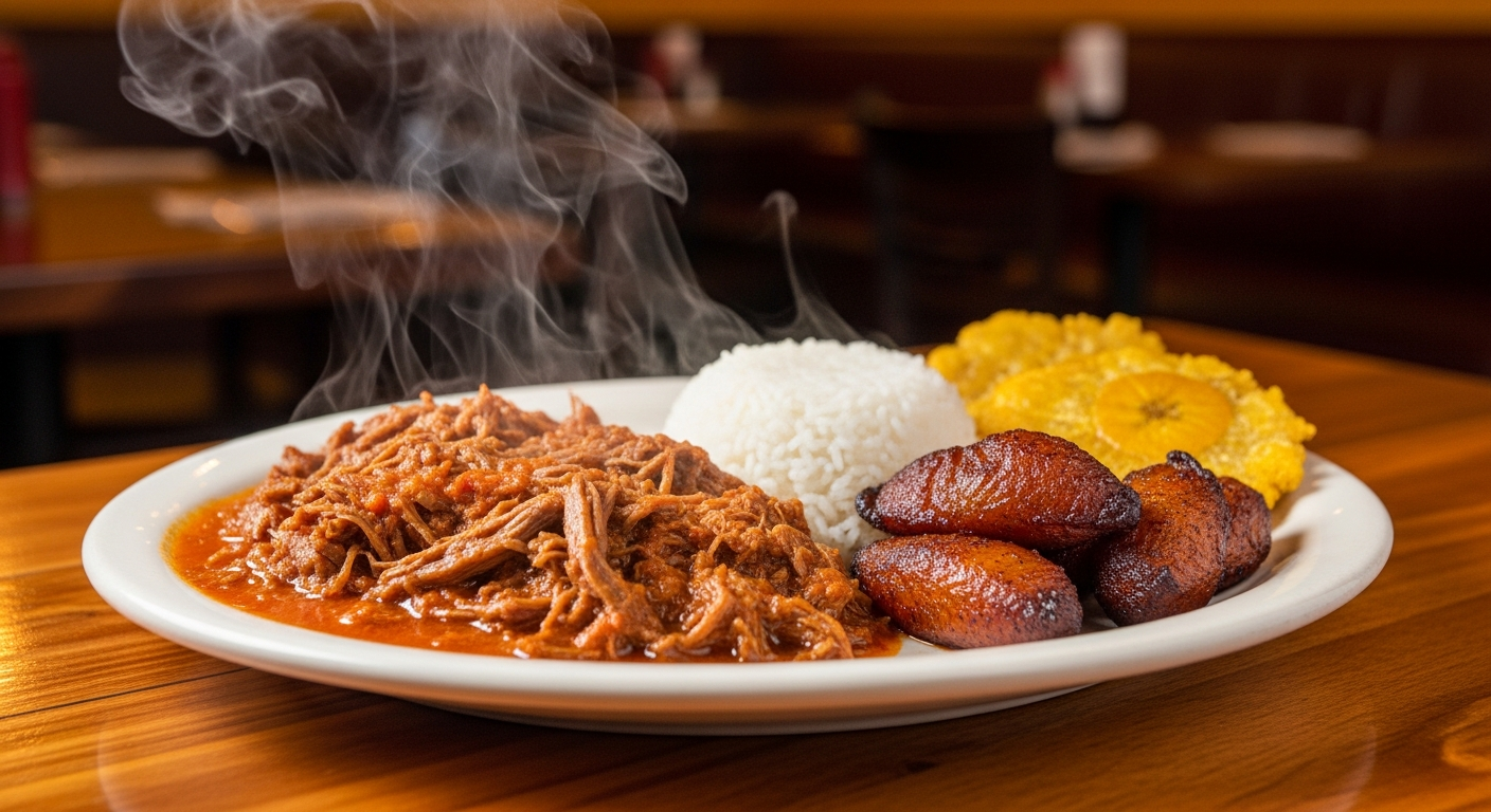 Plato de Ropa Vieja cubana en Austin en Austin